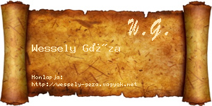 Wessely Géza névjegykártya