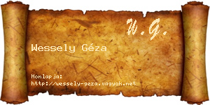 Wessely Géza névjegykártya